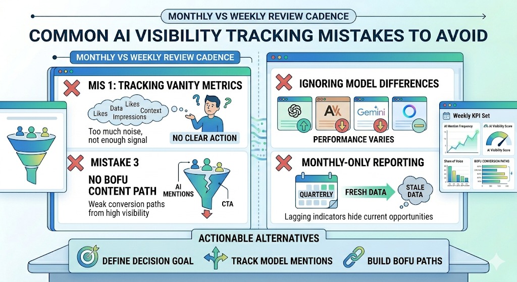 Common AI visibility tracking mistakes