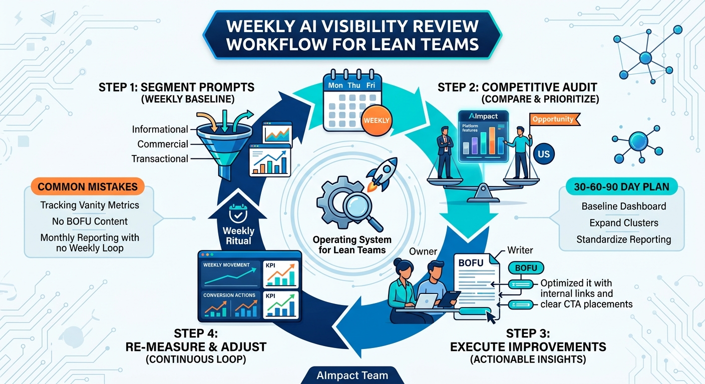Weekly AI visibility review workflow for lean teams